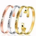 Leteefah OEM Letters Custom Names Real Men Bracelet Bracelet Gold Bracelet en acier inoxydable Bracelet personnalisé
